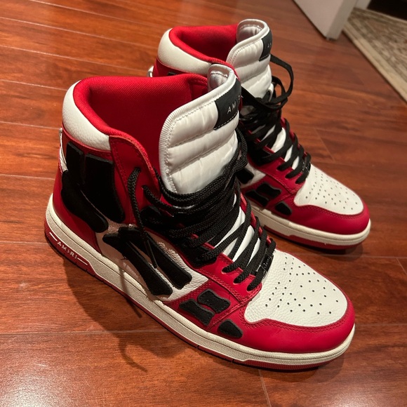 AMIRI Skeleton high top shoes sneaker streetwear red and black Amiri shoes - Picture 6 of 12